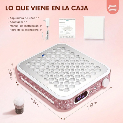 💅 Aspiradora Profesional para Uñas Belora – Motor Brushless | Glam Pink