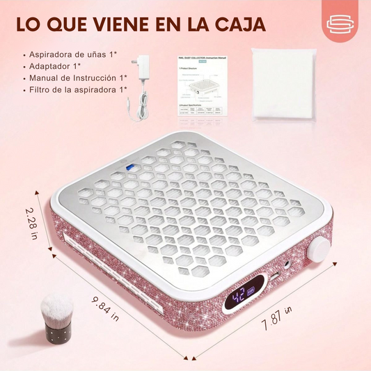 💅 Aspiradora Profesional para Uñas Belora – Motor Brushless | Glam Pink
